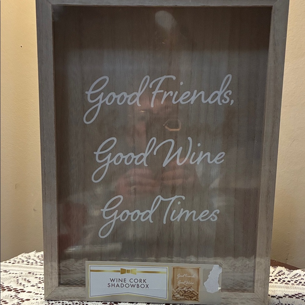 Wine Cork Shadowbox with Gray Frame